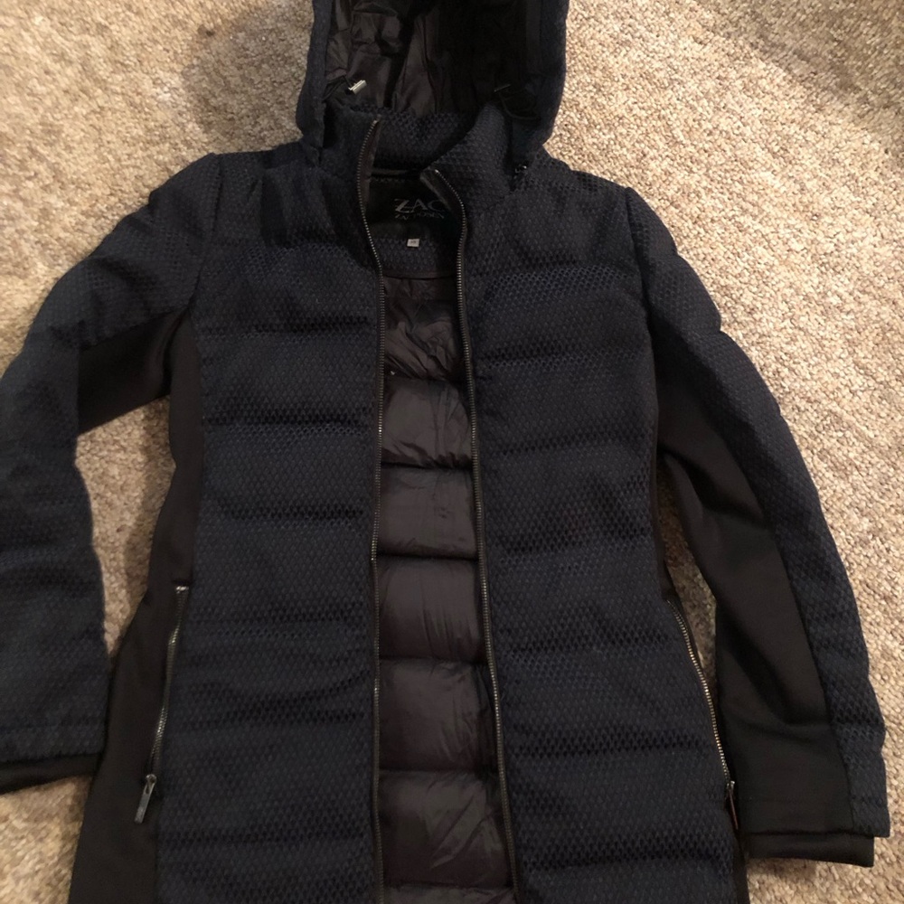 Zac Posen Black and Navy Mesh Jacket